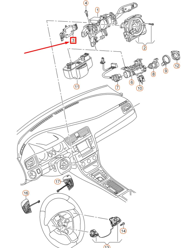 NEW VW GOLF MK7 STEERING COLUMN SWITCH FIXING PLATE 5K0953223C ORIGINAL