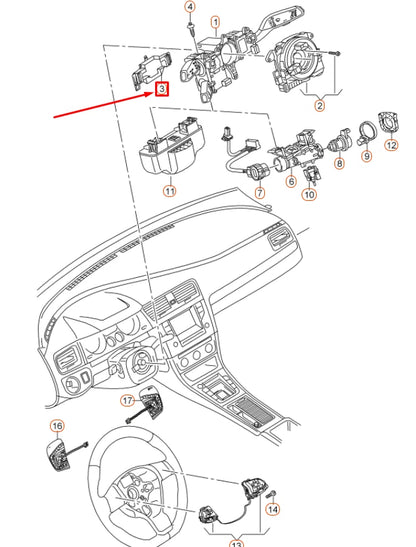 NEW VW GOLF MK7 STEERING COLUMN SWITCH FIXING PLATE 5K0953223C ORIGINAL