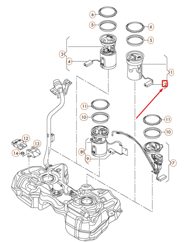 NEW AUDI Q3 8U LEFT FUEL GAUGE SENSOR 5N0919673S