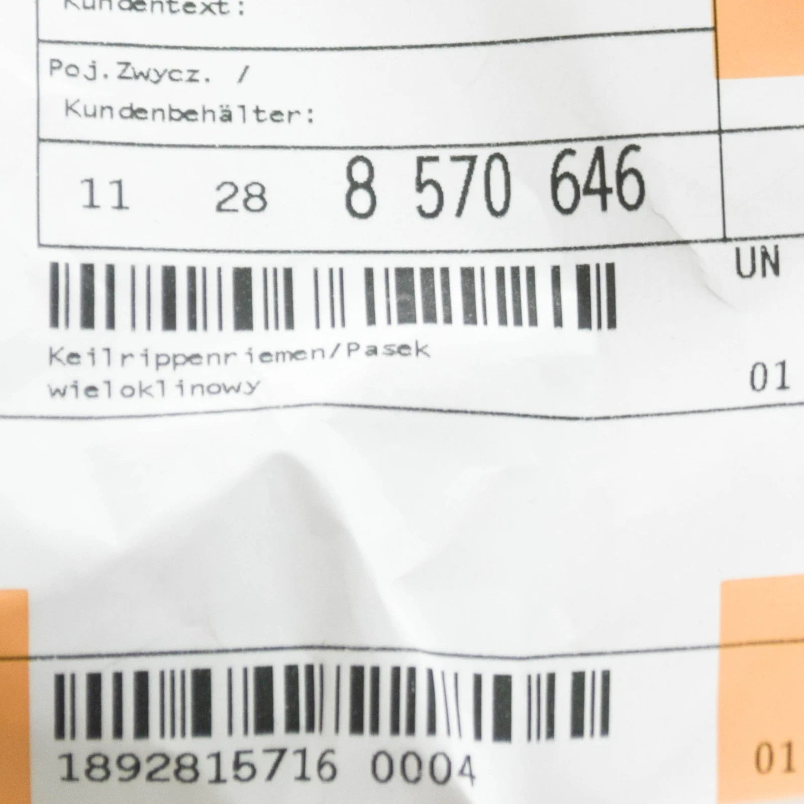 NEW BMW E70 E71 F01 F02 F06 V RIBBED BELT 6 PK X 2143 8570646 11288570646