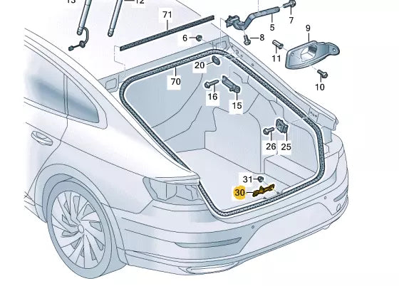NEW VOLKSWAGEN ARTEON 3H7 REAR LID LOCK STRIKER PLATE 8V0827507K ORIGINAL