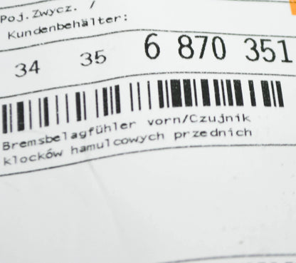 NEW BMW X3 F25 FRONT BRAKE PAD WEAR SENSOR 34356870351 6870351 ORIGINAL