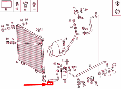 NEW MERCEDES-BENZ E W210 A/C REFRIGERANT LINE A2108304615 ORIGINAL