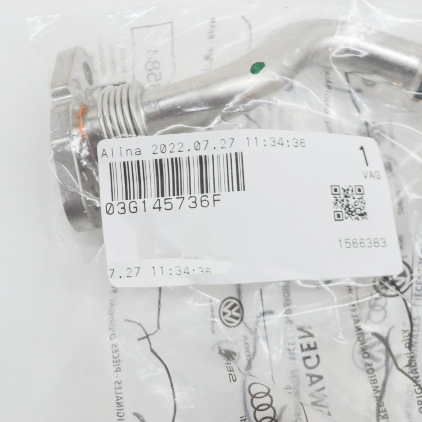 NEW AUDI A3 8P TURBOCHARGER OIL RETURN LINE 03G145736F