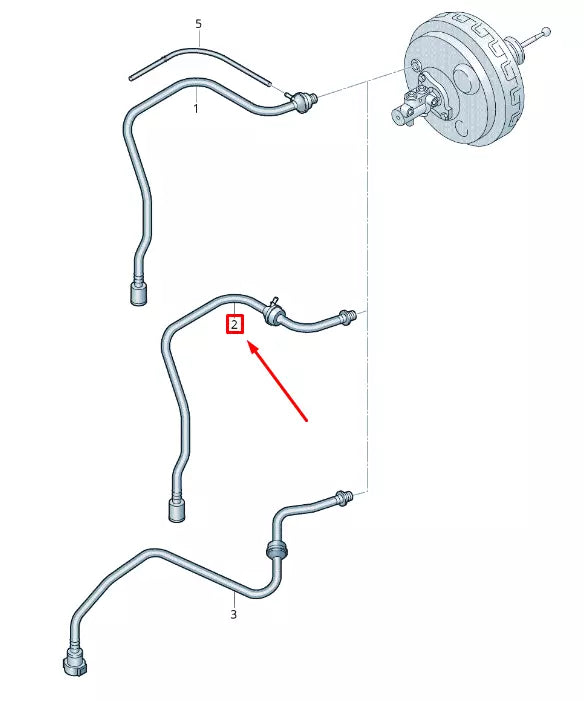 NEW VW TRANSPORTER VI T6 BRAKE SERVO VACUUM PIPE LHD 7E1611931S