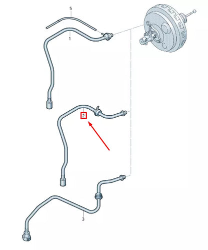 NEW VW TRANSPORTER VI T6 BRAKE SERVO VACUUM PIPE LHD 7E1611931S