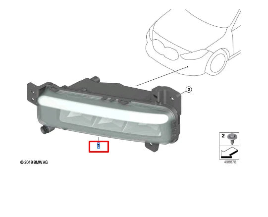 NEW BMW 1 F40 FRONT RIGHT LED FOG LIGH T63177471082