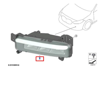 NEW BMW 1 F40 FRONT RIGHT LED FOG LIGH T63177471082
