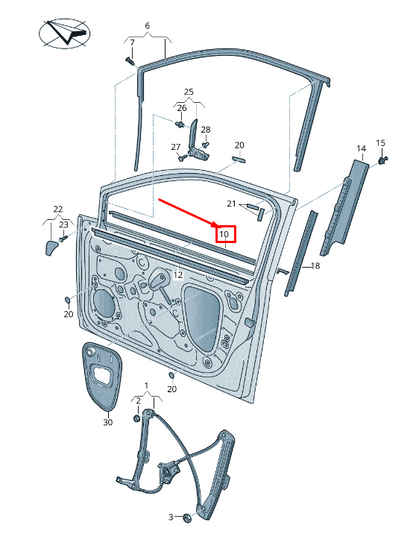 new vw golf vii variant mk7 lh outer window aperture seal 5gm837477b5ap original
