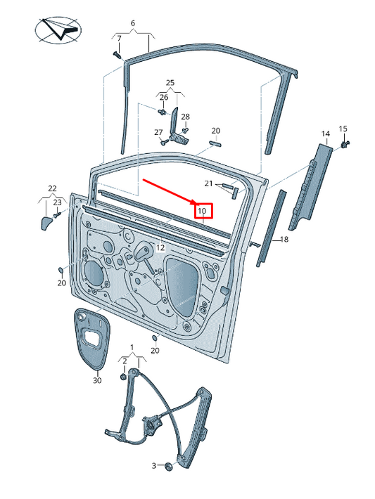 new vw golf vii variant mk7 lh outer window aperture seal 5gm837477b5ap original