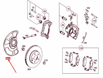 NEW MB E W212 FRONT RIGHT BRAKE DISC SPLASH SHIELD A2124201244 ORIGINAL