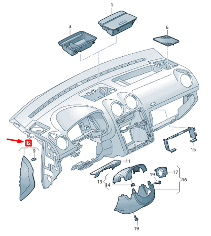 NEW VOLKSWAGEN CADDY 2K MK3 LEFT DASHBOARD SIDE COVER 2K585821771N ORIGINAL
