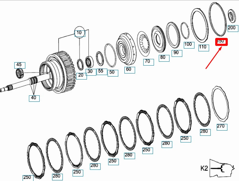 NEW MB ML W164 TRANSMISSION OUTPUT SHAFT SNAP RING A0039941235 ORIGINAL