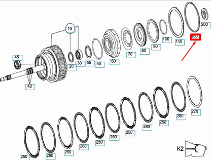 NEW MB ML W164 TRANSMISSION OUTPUT SHAFT SNAP RING A0039941235 ORIGINAL