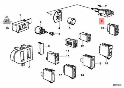 NEW BMW E36 COMPACT FOG TAIL LIGHT LAMP SWITCH 8353503 61318353503 ORIGINAL