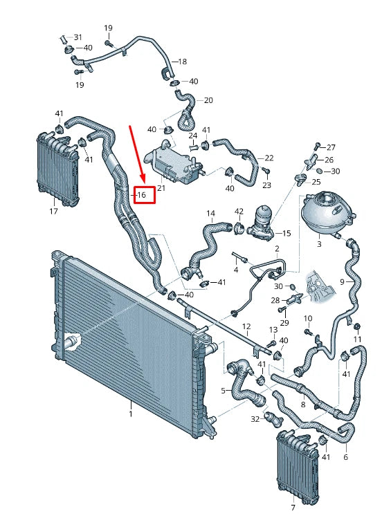 NEW AUDI Q5 FY ADDITIONAL COOLER FOR COOLANT COOLANT HOSE 80A122902G