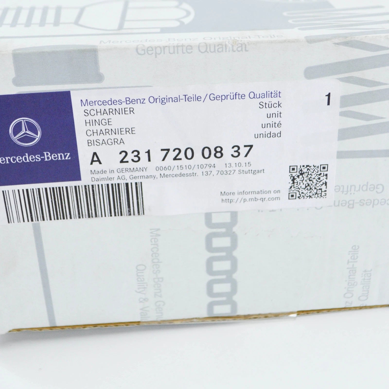 NEW MERCEDES-BENZ SL R231 FRONT RIGHT LOWER DOOR HINGE A2317200837