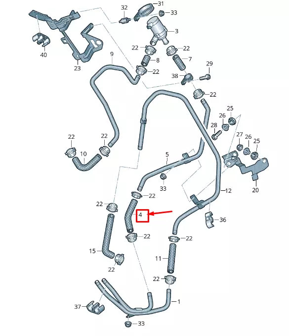 NEW VW TOUAREG 7P MK2 HEATER COOLANT HOSE 7P0815983