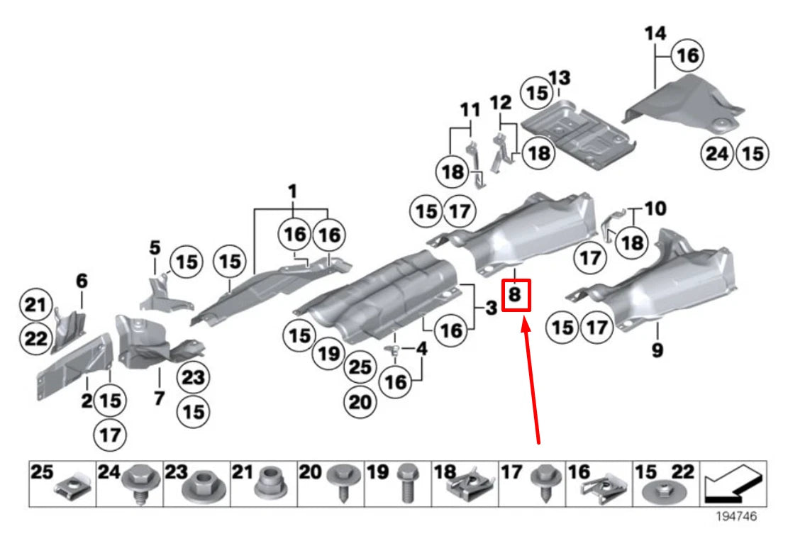 NEW BMW 3 E90 FUEL TANK HEAT INSULATION 51717117372 7117372 ORIGINAL