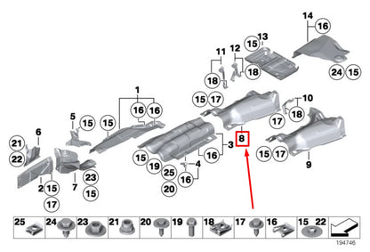 NEW BMW 3 E90 FUEL TANK HEAT INSULATION 51717117372 7117372 ORIGINAL
