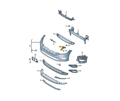 NEW VOLKSWAGEN JETTA MK7 A7 FRONT LEFT BUMPER BRACKET 17A807183 ORIGINAL