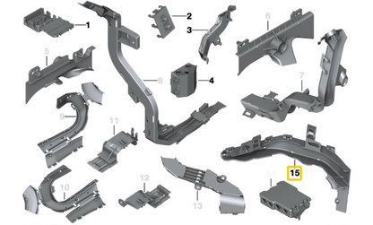 new bmw 5 g30 wheelhousing cable duct 61139325403 original