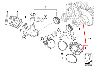 new bmw x5 e70 engine air intake hose adapter 7599356 13717599356 original