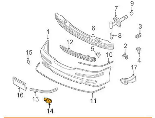 NEW BMW 5 E39 FRONT BUMPER FOG LIGHT LEFT SUPPORT FRAME 51112496283 ORIGINAL