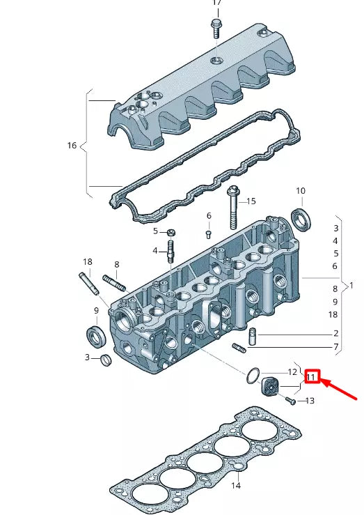 NEW VOLKSWAGEN CRAFTER 2F MK1 CYLINDER HEAD COVER 076121121B