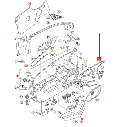 new audi a6 4g c7 right door panel trim insert 4g0867410l1nk rhd original