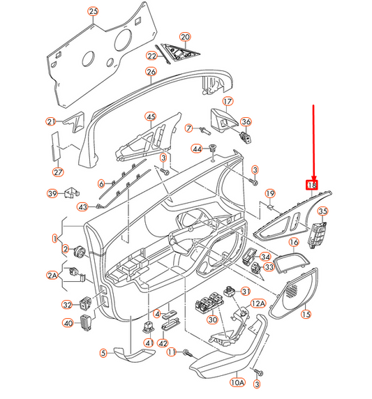 new audi a6 4g c7 right door panel trim insert 4g0867410l1nk rhd original