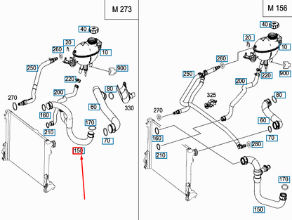 NEW MERCEDES-BENZ C W204 RIGHT COOLER TO ENGINE HOSE A2045012682 ORIGINAL