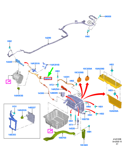 new ford puma battery wire assy 2485778 l1tt-14b323-bbd original