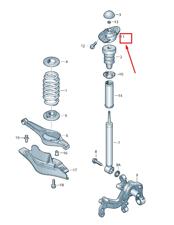 NEW VW EOS 1F UPPER REAR SHOCK ABSORBER BEARING 1Q0513353A