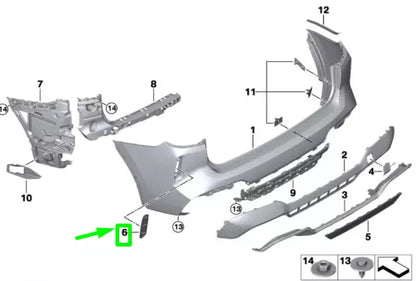 NEW BMW X3 G01 REAR LEFT M BUMPER COVER TRIM 51128081887 8081887 ORIGINAL
