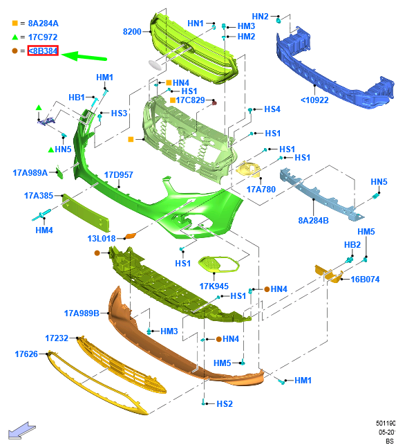 new ford kuga mk2 front bumper underbody air deflector cover 2129267 original