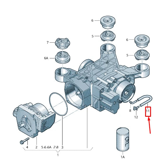 NEW VW T-ROC A1 REAR DIFFERENTIAL VENT HOSE 02D525095H ORIGINAL