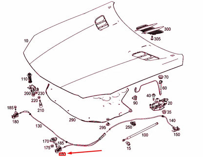 NEW MERCEDES-BENZ SL R231 ENGINE HOOD LOCK LOWER PART A1728800260 ORIGINAL