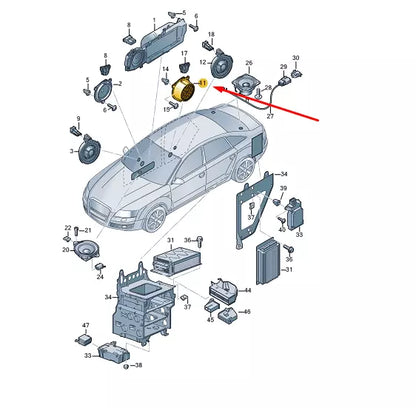 NEW AUDI A6 C6 REAR DOOR MID RANGE BASS SPEAKER 4F0035415