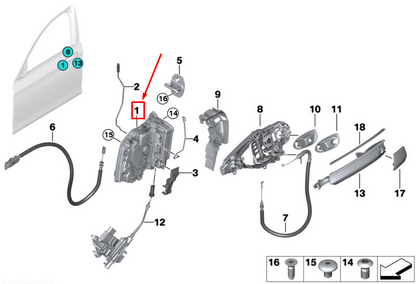 new bmw x5 f15 front left door lock 51217281949 7281949 original
