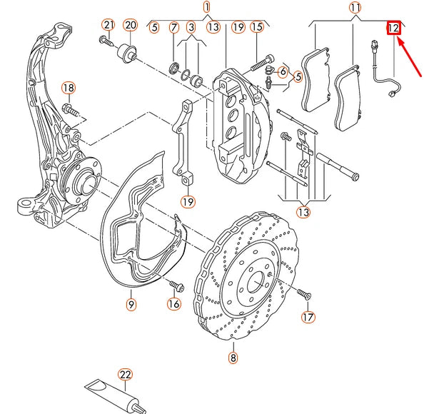 NEW AUDI RS7 SPORTBACK 4G8 FRONT BRAKE PAD WEAR SENSOR 4G0615437 ORIGINAL