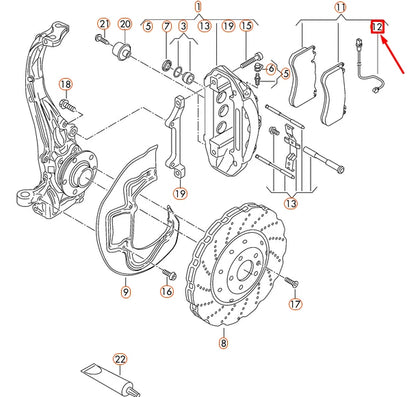 NEW AUDI RS7 SPORTBACK 4G8 FRONT BRAKE PAD WEAR SENSOR 4G0615437 ORIGINAL