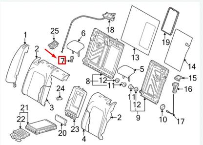 NEW AUDI A3 8P REAR SEAT HEADREST GUIDE 1K088692082V ORIGINAL