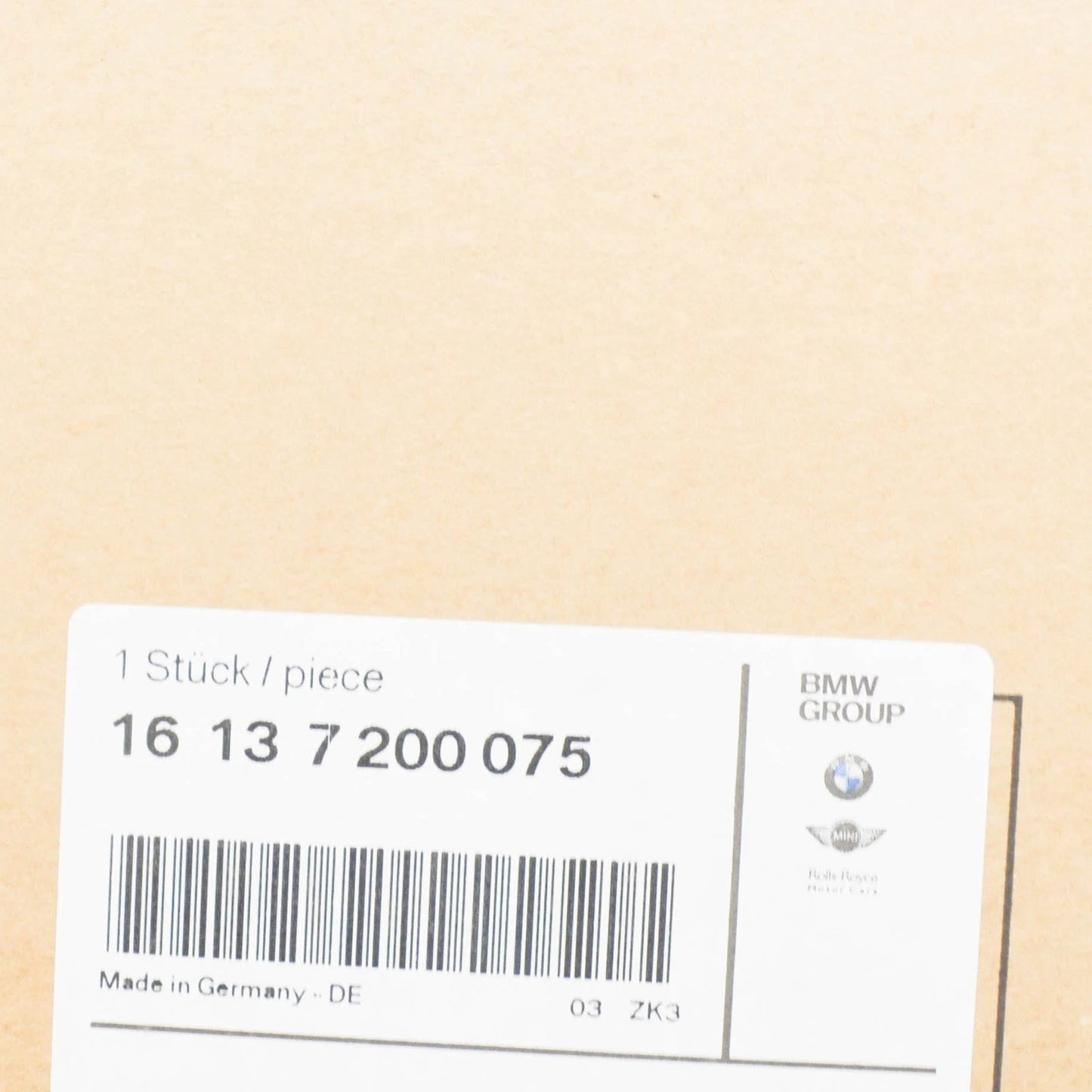 NEW BMW 5 E60 ACTIVATED CHARCHOAL FILTER 16137200075 ORIGINAL