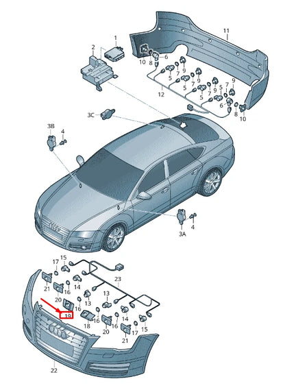 NEW AUDI A7 SPORTBACK 4G FRONT RIGHT PARKING SENSOR BRACKET 4G8919268C ORIGINAL