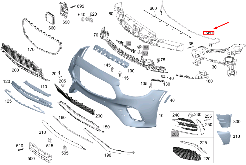 new mb e c238 front pedestrian protection pressure sensor a2139051412 original