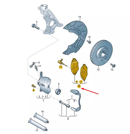 NEW AUDI Q2 FRONT EHEEL BRAKE PAD SET 5Q0698151AF