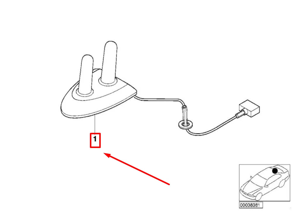 NEW BMW 7 E38 DUAL BAND ANTENNA 84536906433 6906433 ORIGINAL