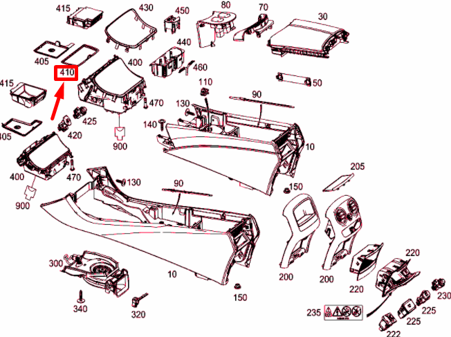 NEW MERCEDES-BENZ C W205 STORAGE COMPARTMENT TRAY A2056830291 ORIGINAL
