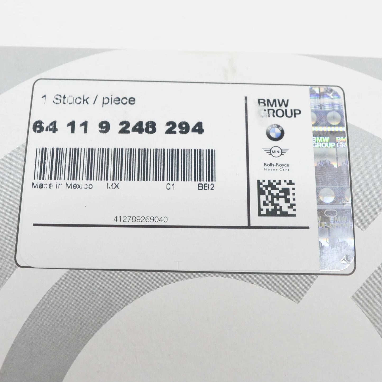 NEW BMW X6 E72 CABIN FILTER 64119248294 9248294 2012 ORIGINAL